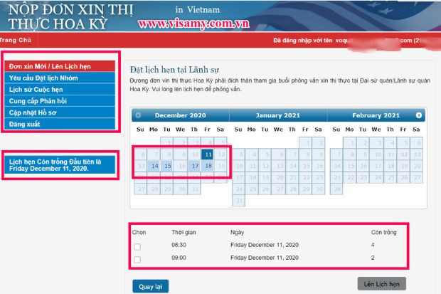 Quy trình thủ tục xin visa Mỹ